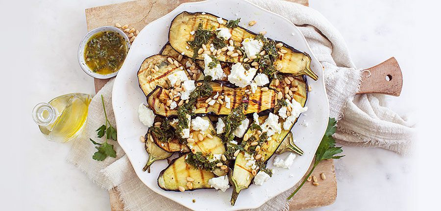 Gegrilde aubergine