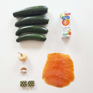 Courgette soep zalm