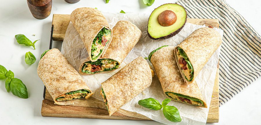 Vegan wraps met kikkererwtensalade