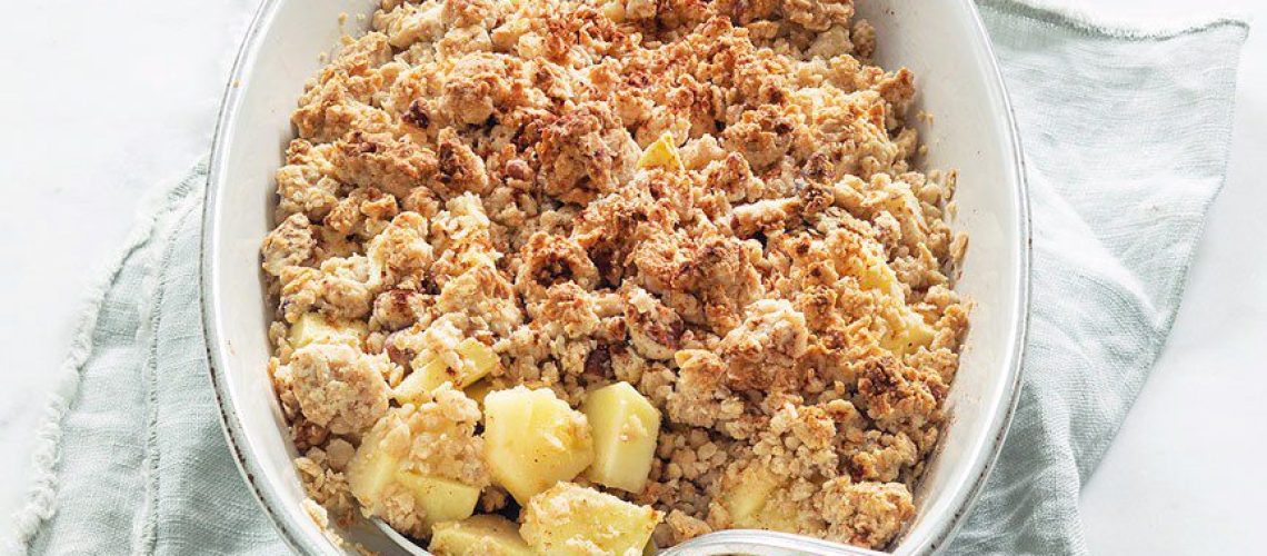 Ovenschaal met appel crumble