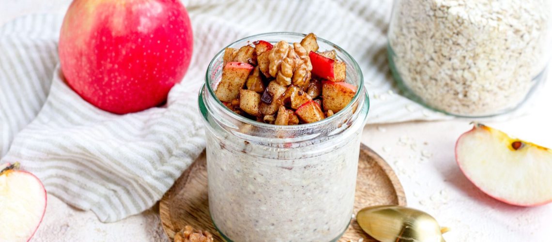 Overnight oats recept met warme appel