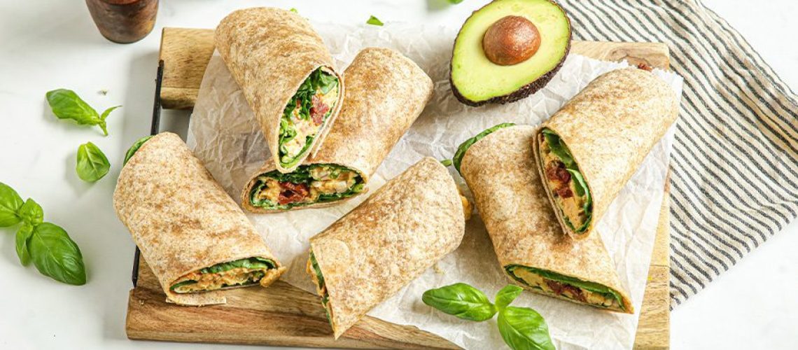 Vegan wraps met kikkererwtensalade